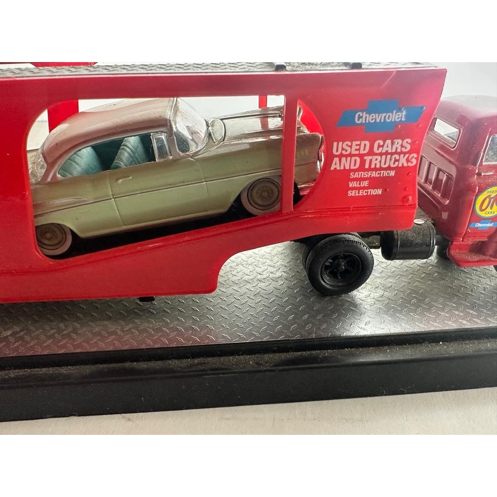 Chevrolet Diecast 1959 Viking LCF 1957 Bel Air Car Transporter Red Green